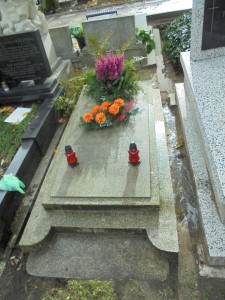 Porządkowanie grobu Jana Tymoteusza Brauna