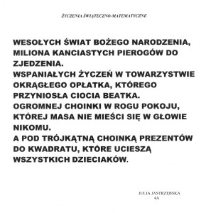 Życzenia matematyczno-świąteczne