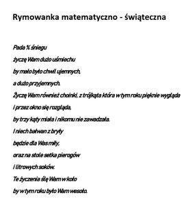 Życzenia matematyczno-świąteczne