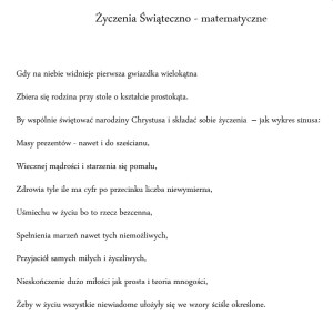 Życzenia matematyczno-świąteczne