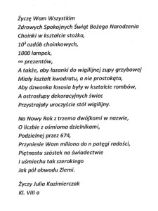 Życzenia matematyczno-świąteczne