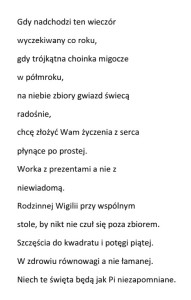 Życzenia matematyczno-świąteczne