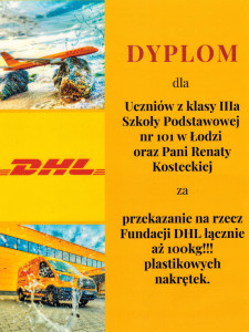Plastikowe nakrętki dla Fundacji DHL