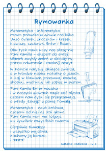 Matematyczno-informatyczne rymowanki